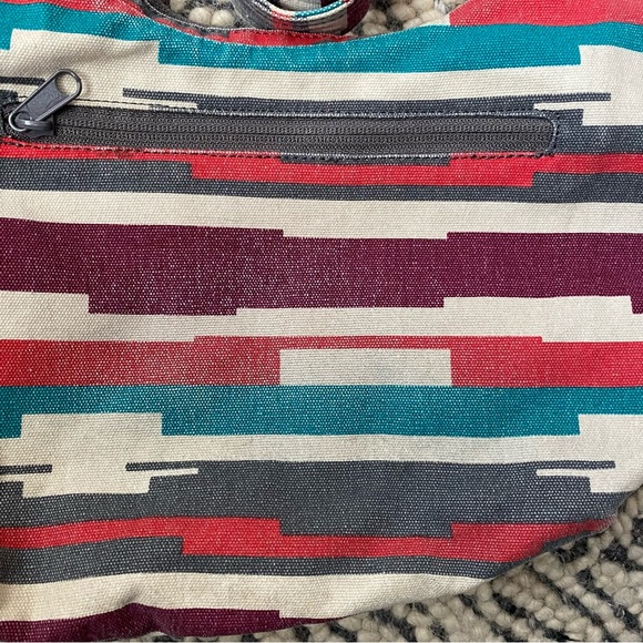 KAVU Women's Geometric Shoulder Bag - Red, Teal, Gray - Picture 8 of 10